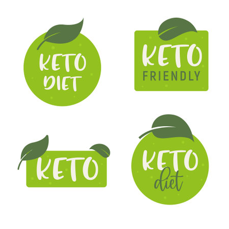 Keto diet icon logo. Ketogenic approved sign vector iconのイラスト素材