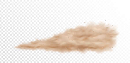 Road dust cloud desert. Sand smoke car vector ground dirt cloud wheel wind dustのイラスト素材