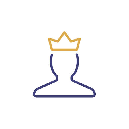 Customer membership client crown icon. VIP member king pictogram stroke person membership premium...