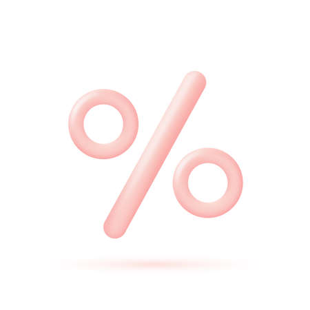 3d percent discount vector icon. Percentage sale interest sign isolated promotionのイラスト素材