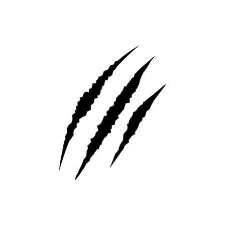 Claws scratches tiger lion mark. Vector cat paw scratch claw animal nail traceのイラスト素材