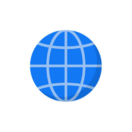 World globe flat line icon. Vector Earth global planet line icon. Travel internet globeのイラスト素材