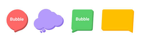 3d speech bubble text chat dialog message. Speech balloon cloud comic sign vector talk illustration...