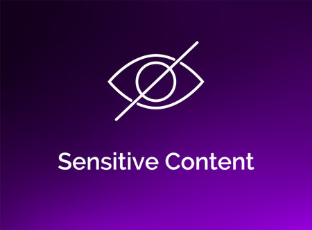 Sensitive content warning icon. Eye vector sensitive content explicit porn photo censored design mediaのイラスト素材