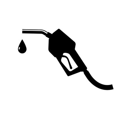 Fuel pump petrol icon drop hanging. Gas pump gun logo vector pipe gasolineのイラスト素材