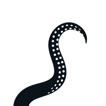 Octopus tentacle vector giant illustration monster sea creature. Octopus tentacle squid ocean iconのイラスト素材