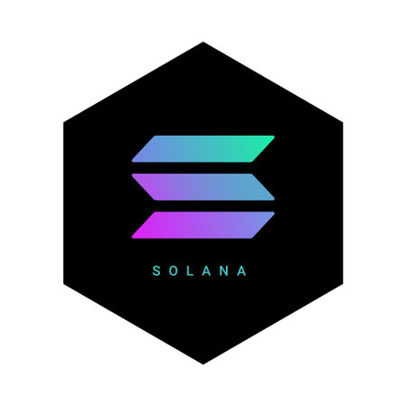 Solana logo coin icon. Isolated solana cryptocurrency token vector icon. Sol blockchain crypto bank.
