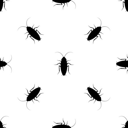 Cockroach bug ant seamless background insect pest vector illustration background design.