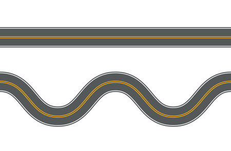 Winding road vector highway path long street asphalt isolated perspective road way journey illustrationのイラスト素材