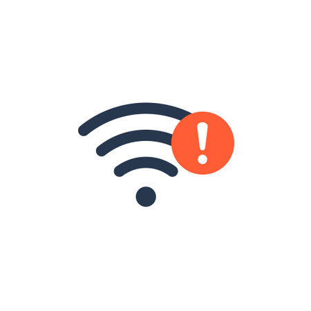 Wifi bad connection problem icon. Lost network wifi error internet vector warning concept. Wifi signal wave phone symbol.のイラスト素材