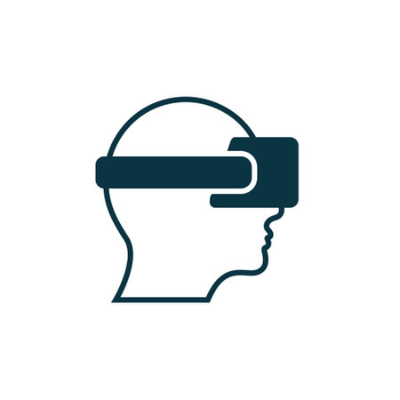 VR glasses headset equipment technology design. Virtual reality eye line symbol panorama view.のイラスト素材