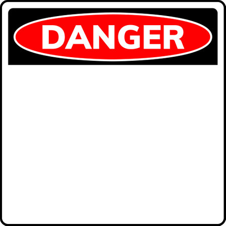 Warning danger vector sign board icon. Metal hazard warning blank board danger frame signboardのイラスト素材