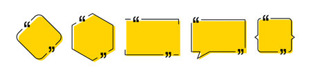 Quote vector bubbles text dialog message comment memo box. Quote bubble template speech frame chat dialogue informationのイラスト素材