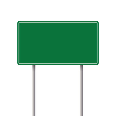 Road street board sign vector isolated. Highway signboard 3d traffic signpost green symbol icon illustration.のイラスト素材