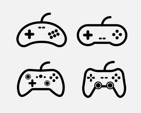 Video game control joystick flat icon. Videogame console controller game pad