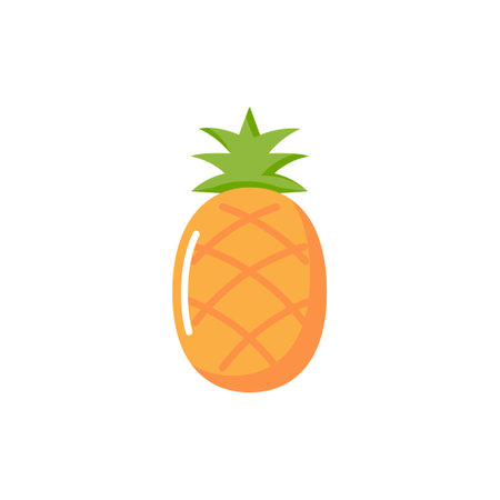 Pineapple vector fruit logo icon. Tropical pineapple symbol illustration ananas exotic fruit designのイラスト素材