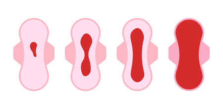 Vaginal bleeding menstruation postpartum pad lochia period. Woman pad menstrual icon.のイラスト素材