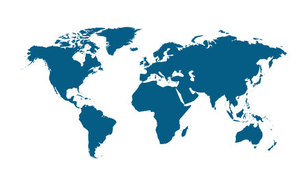 Vector world map country global flat. Earth map Asia Europe America world mapのイラスト素材