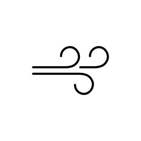 Wind blow line icon fresh vector cloud air isolated speed symbol. Wind blow air line icon logo.のイラスト素材