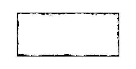 Grunge frame brush square border vector stroke paint. Texture black frame old grunge square frame.のイラスト素材