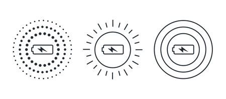Wireless fast charging icon concept logo. Phone wireless charge electric lightning connection symbol icon.のイラスト素材