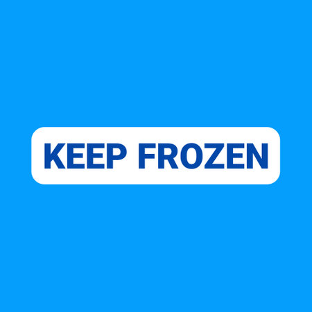 Keep frozen vector logo illustration. Frozen product label badge pictogram. Winter frozen food symbol sticker packaging.のイラスト素材