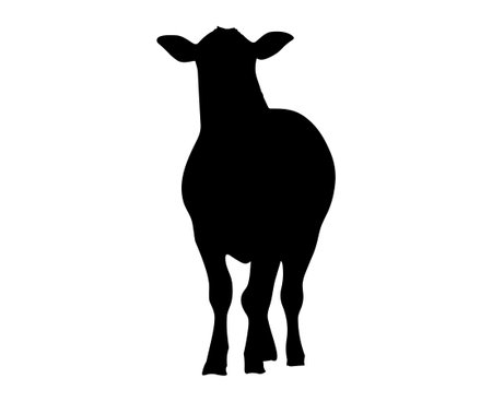 Cow silhouette character vector illustration icon. Cow logo milk pictogram beef black bull farm animal iconのイラスト素材
