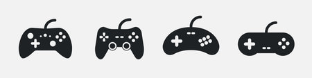 Video game control joystick flat icon. Videogame console controller game padのイラスト素材