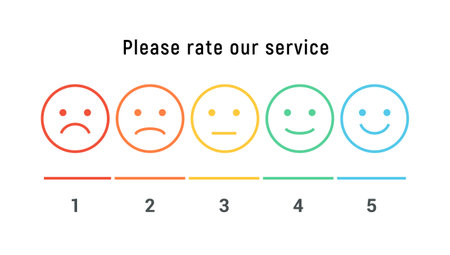 Smiley rate scale emotion emoji icon. Feedback rate survey emoticon satisfaction meter.のイラスト素材