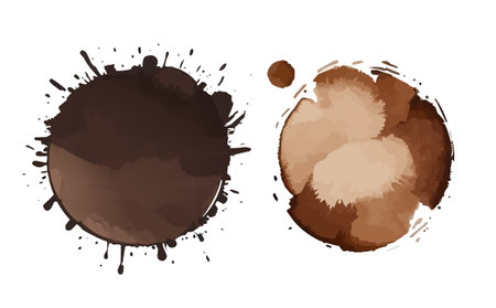 Splatter ink vector dirt stain brown brush. Paint inkblot black blob ink splatter grunge isolated background design.のイラスト素材