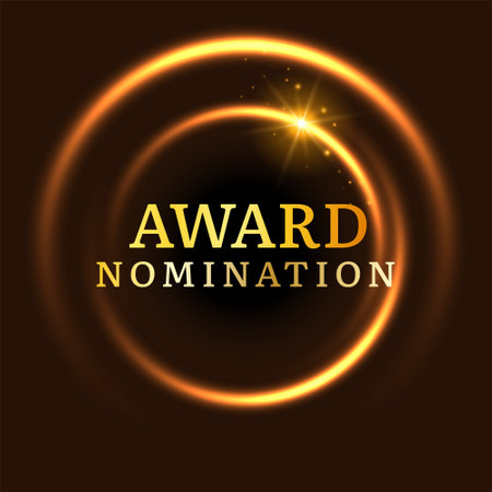 Award nomination background golden film movie vector logo ceremony posterのイラスト素材