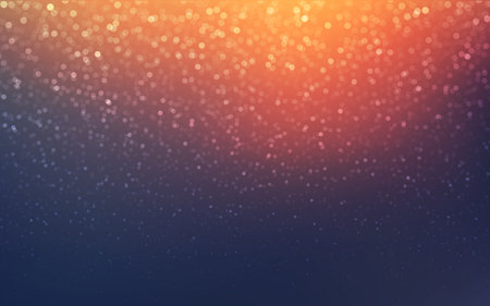 Warm golden bokeh light gradient background with soft glowing particles and dark blue transition for festive or elegant designsのイラスト素材