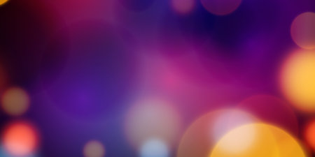 Golden bokeh light effect glowing blurred circles background. Blurred bokeh abstract background.のイラスト素材