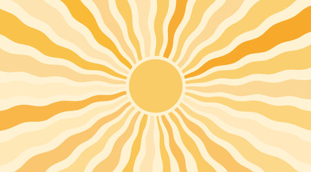 Sun burst pattern background ray sunshine. Retro summer sun wave vector geometric texture beamのイラスト素材