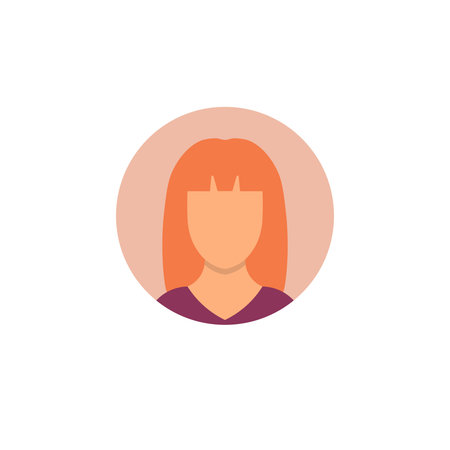 Avatar people face icon. Woman avatar person vector portrait business cartoon character flat icon.のイラスト素材