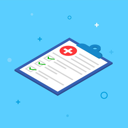 Medical clipboard checklist health document report record patient clinic hospital medicine healthcareのイラスト素材