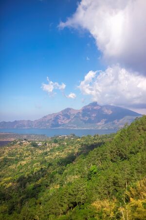 08-10-2018, Mount Batur/kintamani, Bali, Indonesia. A landscape of the mountain.のeditorial素材