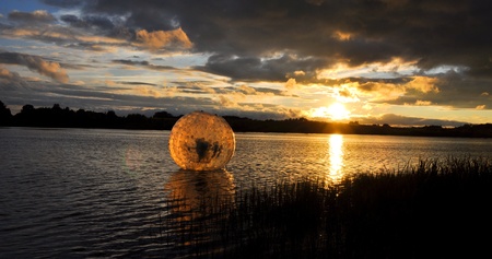 waterball  in the lakeの写真素材