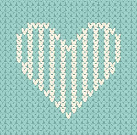 Seamless pattern on the theme of Valentine's Day with an image of the Norwegian patterns and hearts. Wool knitted texture.のイラスト素材
