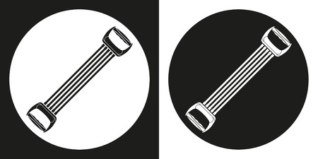 Sports expander icon. Silhouette sports expander on a black and white background. Sports Equipment. Vector Illustrationのイラスト素材