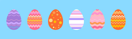 Happy Easter vector illustration on white background. Trendy Easter design with eggs in soft colors for banner, poster, greeting cardのイラスト素材