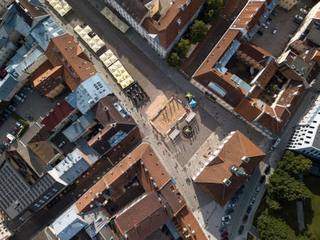 Photo from above. Tartu Estonia. The old town of Tartu Estonias second largest city on top of a summer day,. High quality photoの写真素材