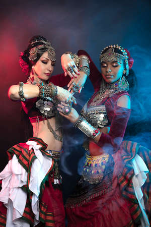 Belly dancers, Indian and flamenco dancers. The zhrevni prefabricated suits are multi-layered Indian...