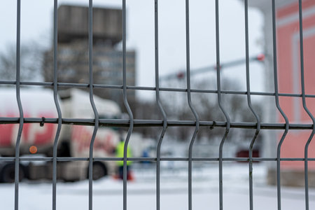 Narva, Estonia. December 23, 2020 Estonian Customs Territory. High quality photoのeditorial素材