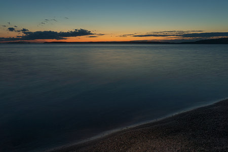 Seascape. Peaceful, calm, evening sky. natural background. summer evening.の写真素材