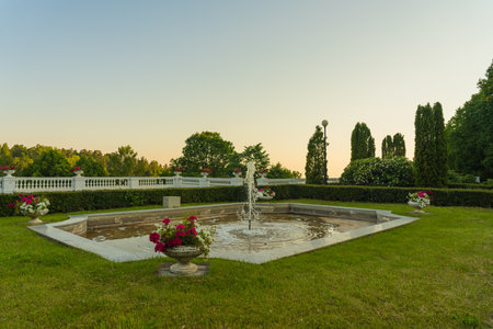 Toila Oru Park in Estonia. The main fountain. Summer residence of the first President of Estonia.の写真素材