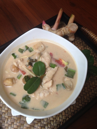Tom Kha Kai Chicken in coconut milk soup with galangalの素材