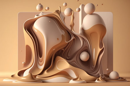 3d rendering of abstract background with liquid forms. 3d illustrationの素材