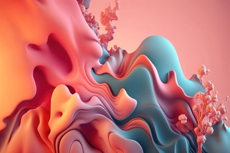 3d rendering of abstract background with fluid gradient colors. computer generated illustration.の素材