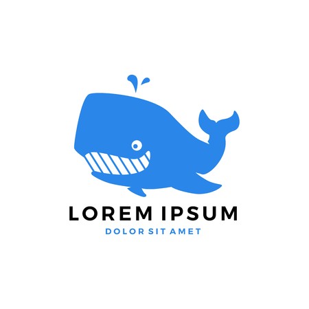 Smiling whale logo vector.のイラスト素材